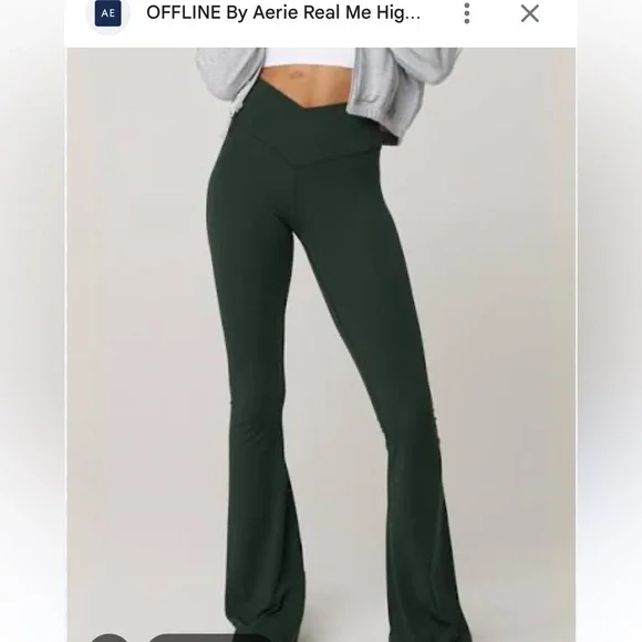 OFFLINE By Aerie Real Me High Waisted Crossover Flare Leggings - Picture 4 of 6